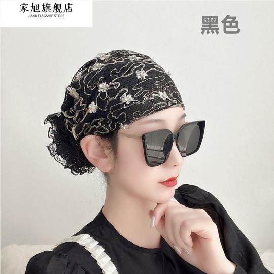 Sunscreen turban for women, women's phoenix tail flower hat, fashionable and elegant, white hair, young, breathable and convenient to carry