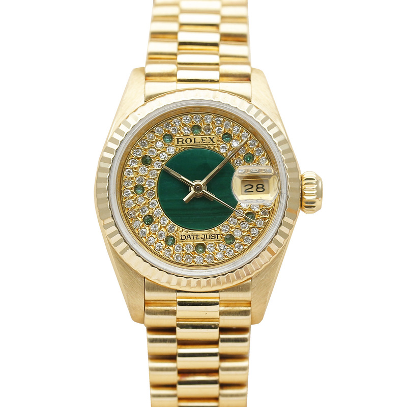 Gypsophila Dial Women's Gold Rolex [9.8 New] Rolex Datejust 18K Gold Diamond-Encrusted Automatic Mechanical Women's Watch 69178