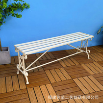 Courtyard tables and chairs balcony modern metal European bench seat anti-corrosion garden iron outdoor bench leisure chair
