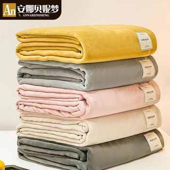 Plush sheets single piece coral blanket bed flannel quilt single three piece set plus velvet thick winter