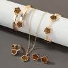 Cross-border hot selling lucky flower jewelry set acrylic bracelet bracelet five-leaf clover necklace ring ring earrings for women