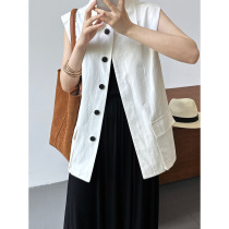 Net red in blogger fashion industry vest female stereo pocket over sleeveless stacked coat 5510