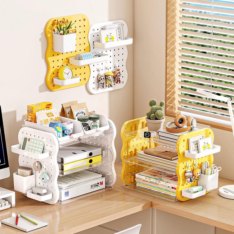 Hole board punch-free desktop storage rack wall creative hanging board entrance door storage wall metal display rack