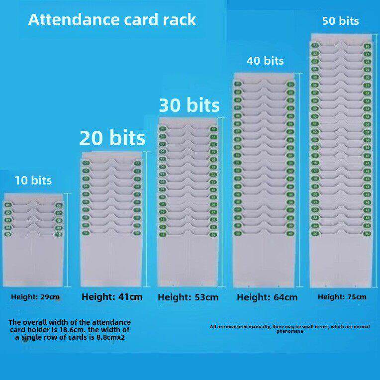 Card box fixed attendance rack combined plastic card bag management card rack punch card slot employee