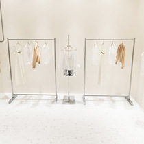 Clothing store hanging rack stainless steel display shelves womens clothing store display frame simple floor type of middle island rack