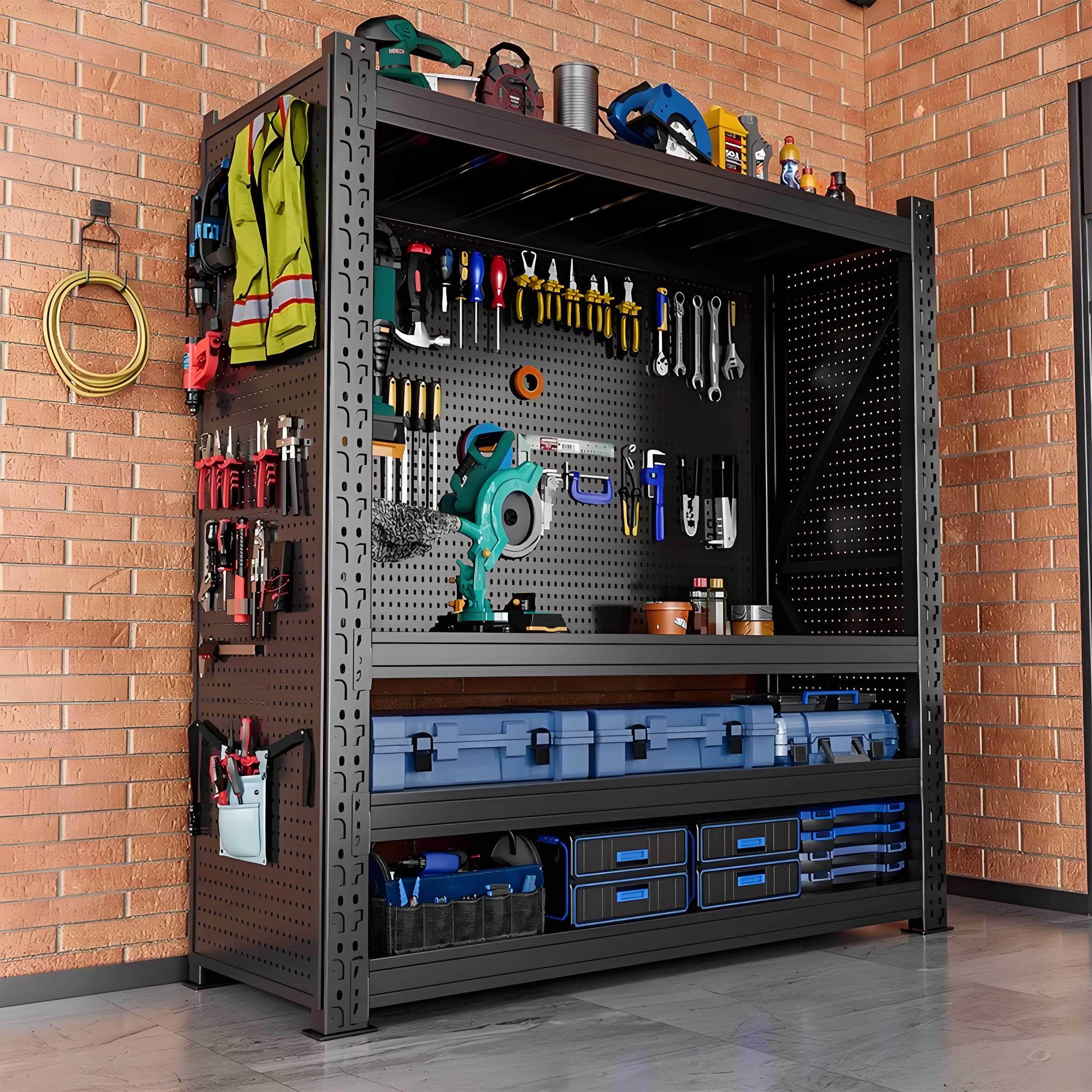 Heavy-duty shelves warehouse storage rack multi-layer storage rack with hole plate side hardware tool rack placement storage rack
