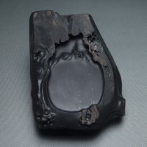 Laokeng She inkstone plum blossom tree stump with shaped seed material four famous pits Jinxing pit black dragon tail silver star handmade unique inkstone