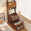 Solid wood 157 dressing table small apartment simple modern bedroom 2025 new cabinet flip-top dressing table bedside storage