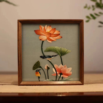 Purely handmade Suzhou embroidery walnut night light box set Slim New Chinese style home decoration ornaments gift