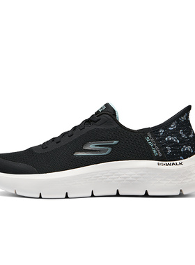 Skechers斯凯奇 Go Walk Flex 舒适 低帮跑步鞋 女款 黑绿色