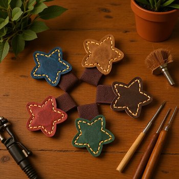 Popular Magnetic Bookmark Laser Logo Magnetic Book Clip Pen Insert Five-Pointed Star Reading Clip Star Book Page Clip Leather Pen
