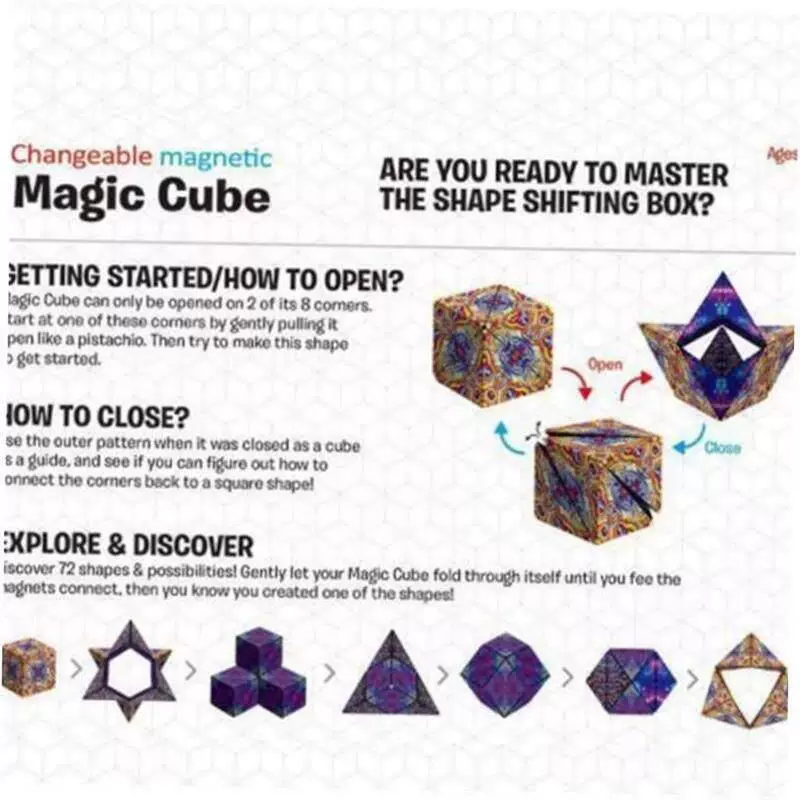 3D Changeable Magnetic Magic Cube For Kids Puzzle Cube Toys