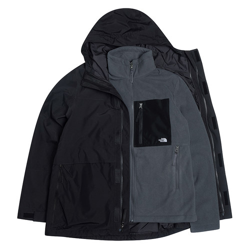 The North Face北面冲锋衣男摇粒绒三合一抓绒内胆夹克外套