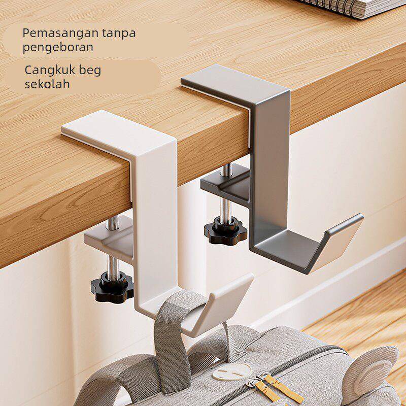 Organizer Recommended Aluminum Alloy Backpack Hook, Punch-Free, Strong Load-Bearing, Traceless, Adjustable Hook for Student Desk Edge Organizer Recommended Aluminum Alloy Backpack Hook, Punch-Free, Strong Load-Bearing, Traceless, Adjustable Hook for Student Desk Edge