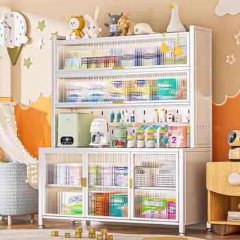 Baby feeding table storage cabinet baby products storage rack floor-standing multi-layer multi-functional large-capacity baby milk making table