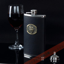 Snow Wolf Lake - Mens Gift 304 Stainless Steel Wine Bottle Outdoor Supplies White Steel Wine Set 10 oz Gift Wine Set