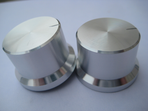 Potentiometer Aluminum alloy knob 30x 20 silver smooth cap type bright side band scale