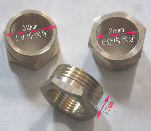 One-inch to six-point variable-diameter copper wire tooth water pipe nut 1 to 6-point wire tooth adapter 6-point to 1-inch turn