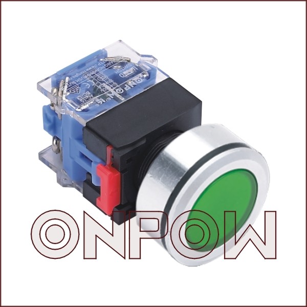 ONPOW Zhejiang Hongbo button switch 30mm round self-covering button LAS0-K30-11 self-locking Z can be lighted