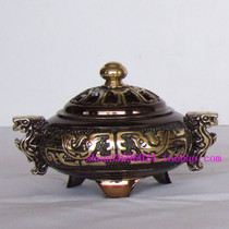 Ju Buddha Pavilion Taiwan fine bronze ware pan incense burner aromatherapy Buddha stove incense cleaning furnace * pure copper big ancient pattern cleaning furnace