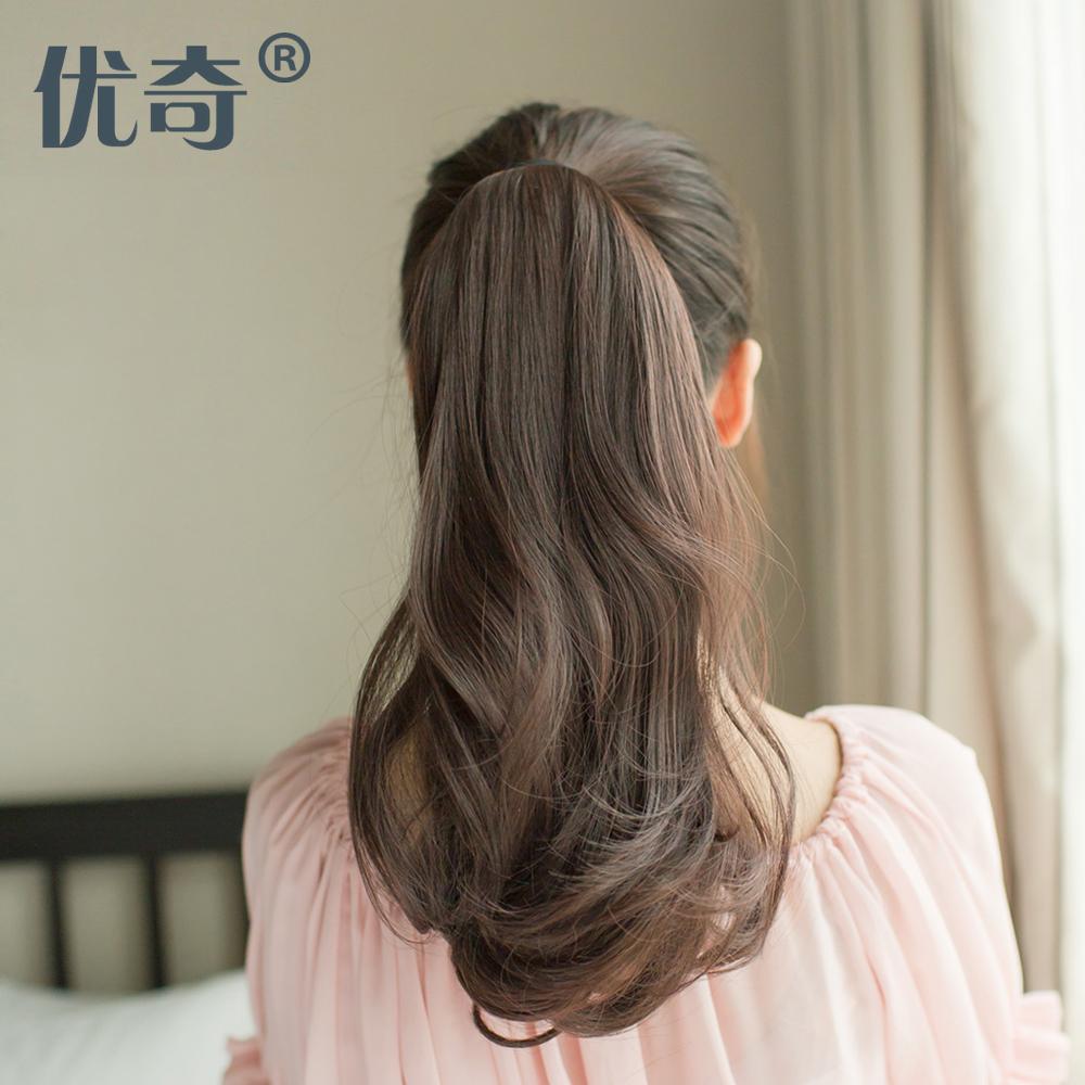 假发马尾 梨花卷马尾假发女 捆绑式长卷发短发卷马尾假接发片短款