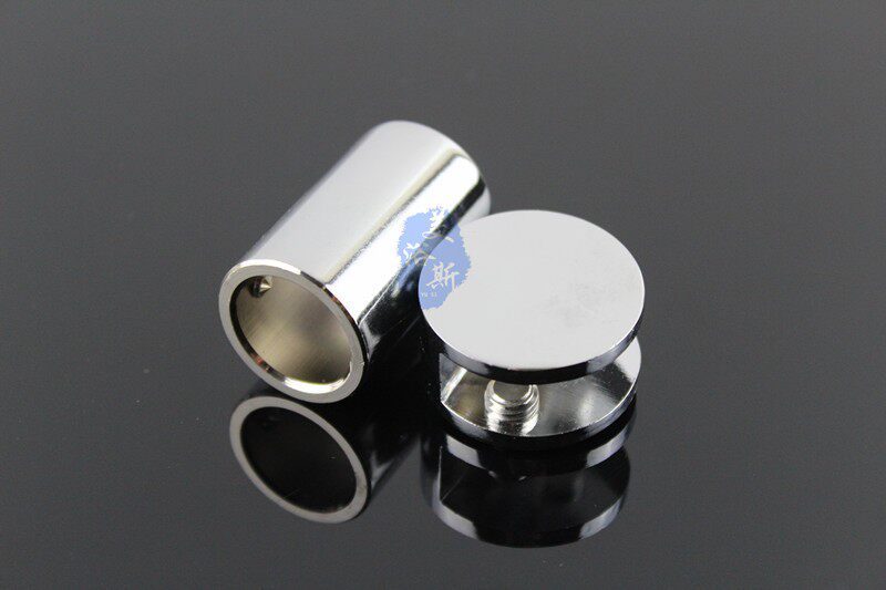 Creative shower room tie rod head glass telescopic rod connecting fixture set stainless steel pipe double pass with glass clip 19mm