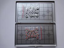 Portable Chinese Chess Aluminum alloy Mini Magnetic Chess Travel Puzzle Chess