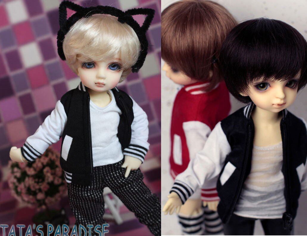 4 points 6 points YOSD BB BJD SD cute super cute BB size baseball jacket black white version