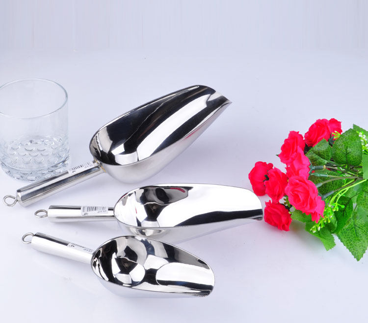 Thickened 304 Stainless Steel Ice Scoop Ice Spoons Ice Scoop Ice Scoop Food Spade Rice Shovel Tea Shovel Face Shovel Grain Shovel
