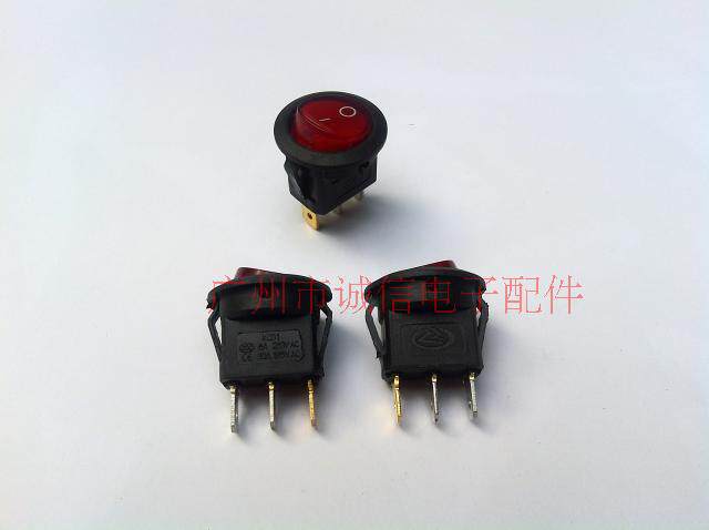 Manufacturer direct sale upper round lower 2 gear 3 feet with lamp boat type switch diameter 23MM mounting hole 20MM-Taobao