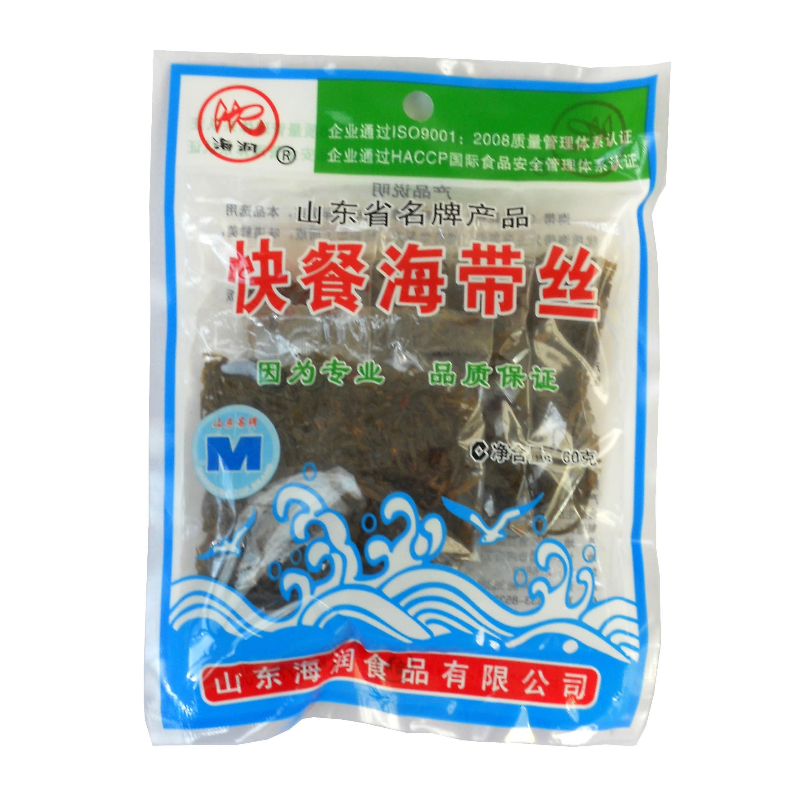Hairun brand fast food kelp silk dried kelp silk 60g open bag ready to eat childhood taste children's calcium supplement delicious