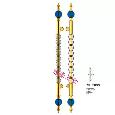 Glass door handle European luxury crystal door handle Stainless steel titanium alloy handle Wooden door handle