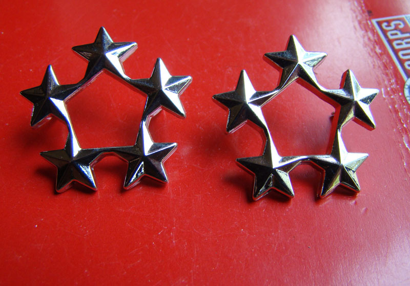 US Metal Badge US Five Star Colors Chapter Shoulder Badge's Ceremonial Dress Uniform with a pair