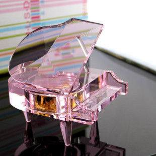 Shenzhen Crystal Piano Music Box Batch Custom Birthday Wedding Gift Crystal Music Box Trophy