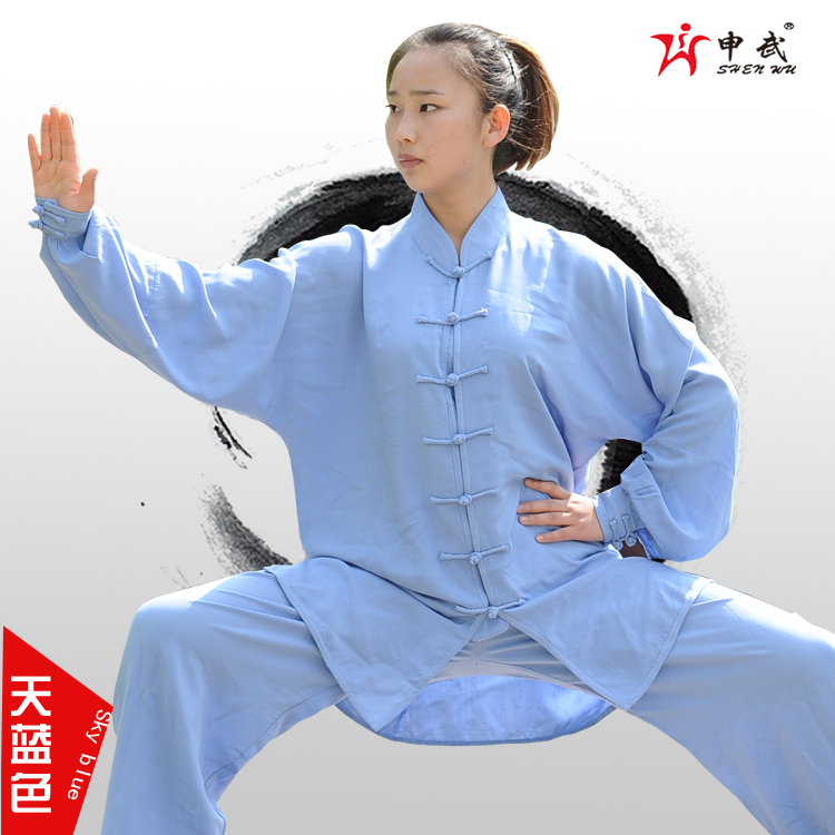 Summer Miansilk full cotton artificial cotton tai chi clothes men and women taijiquan costumes team perform morning exercises