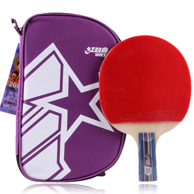 Red biking 2-star 2006 table tennis racket with straight face anti-glue ping-pong racket with swatter sleeve