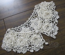  Original handmade retro flower crochet fine cotton thread three-dimensional flower fake collar collar decoration