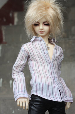 4 3 points 17 Uncle BJD SD ★Limited tail order ★Light cotton and linen material-silver vertical shirt