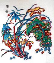 National intangible cultural heritage collection gift National gift collection Wuqiang woodblock New year painting orchid orchid