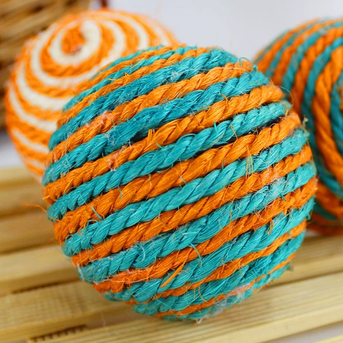 Кошачий игрушечный мяч -меча -лин маленький мяч для домашних животных игрушек игрушки игрушки с царапиной конопля для меча мяча песчаное зерно