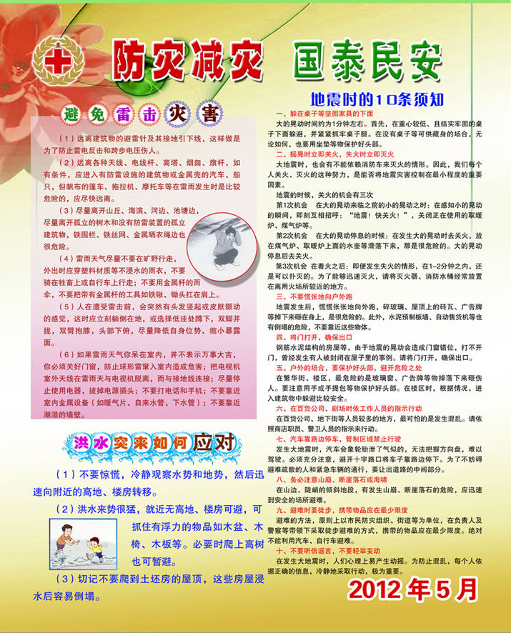 659海报印制展板素材860红十字会救护知识宣传防灾减灾