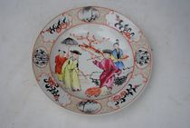 Qing Qianlong enamel color wide color color gold export porcelain Western character plate