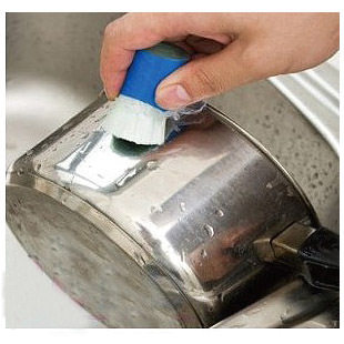 Stainless Steel Decontamination Stick Magic Wok Metal Rust Remover Clean Stick Wash Pan Brush Black Pan Polish 2 clothes