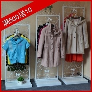 Iron Art Clothing Show Rack Clothing Store Shelf Screen Standing Clothing Rack Middle Island Two-sided Clothes Rack Positive Hanging Clothes Hanger