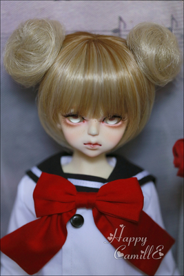 taobao agent BJD SD 4-point doll wigs/baby hair/high temperature silk HT-tiger card double bag short hair and dyed brown 1/4