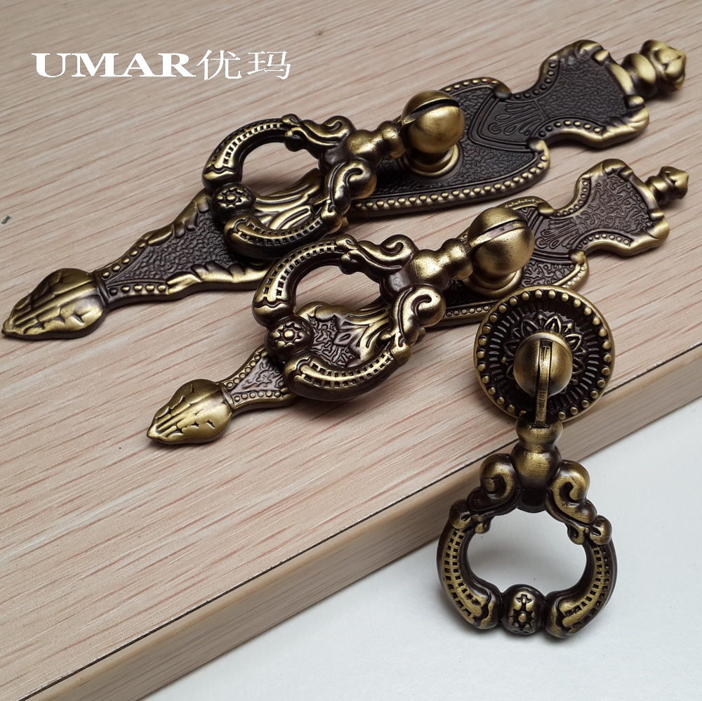 Crown UMAR Yuma furniture pure copper cabinet door handle European overall cabinet door handle all copper American drawer pull ring