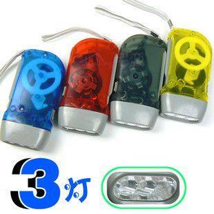 Environmental protection flashlight Hand pressure triple lamp hand press flashlight Hand power lamp hand-in-hand pinch lamp rechargeable flashlight transparent