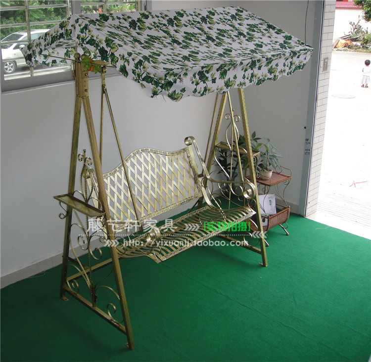 Flowers Balcony Garden Hanging Chair Hammock Rocking Chair Patio IRON ART SWING SET THREE TRIO OUTDOOR DOUBLE SWING SET