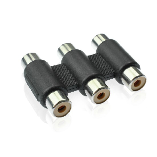 AV adapter 3-way lotus connector Lotus audio-video pair of joints RCA three-mother straight side-by-side three female seats