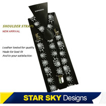 ● Star Korean fashion thin shoulder mens strap womens strap suspenders 3 clip BD1383 spider web